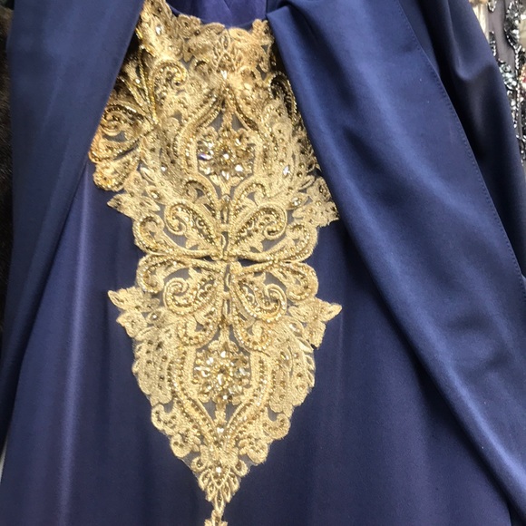 NAVY Blue social occasions by Mon Cheri Gown - Picture 7 of 11